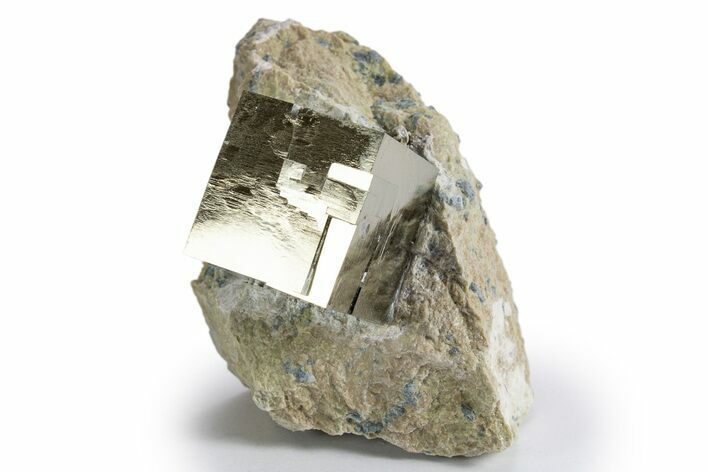 Natural Pyrite Cube In Rock - Navajun, Spain #325020